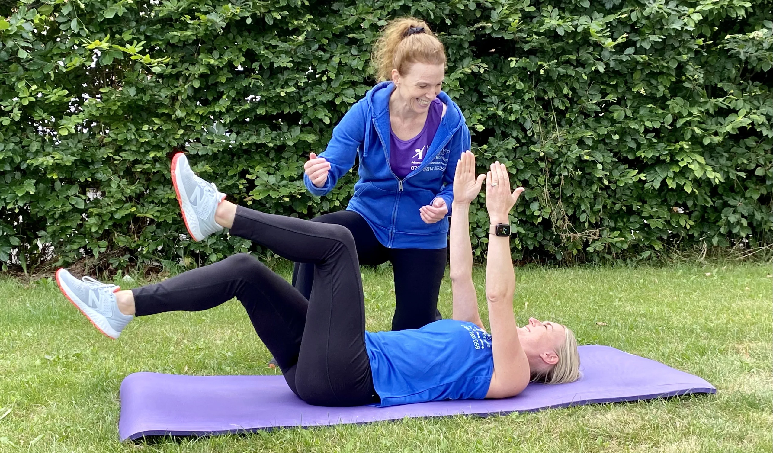 Sam Grogan working as a Personal Trainer alongside a client in Ilkley